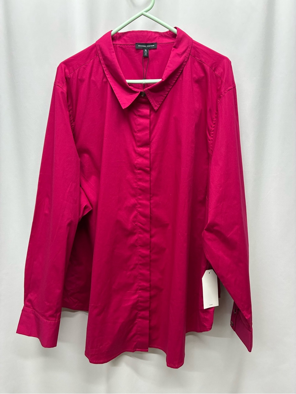 Universal Standard womens xl hot pink button shirt long sleeve new with tags